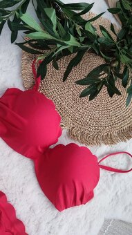 Červené extra push-up plavky H&M vel. S-M - 2