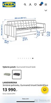 Pohovka LANDSKRONA 3 s podnožkou - 2