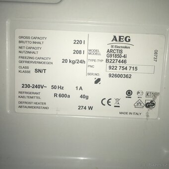 šUPLATA do mrazáku AEG ARTICS - 2