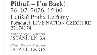 Koncert PITBULL 26.7. - 2