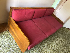 Starožitná rozkládací sedačka, valenda nebo postel + matrace - 2