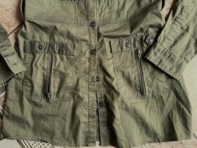 Zelená dívčí košile 36/38, S/M, košilové šaty - 2
