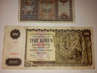 BANKOVKY 40. LÉTA, SLOVENSKO, 5-1000 KS, NEPERFOROVANÉ - 2