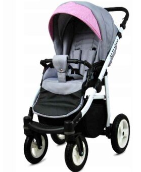 Kočárek 2v1 BabyLux White Lux Sweet Pink - 2