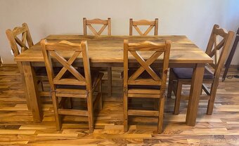 Jídelní stůl+6 židlí masiv - 2