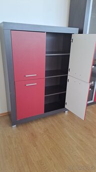 Ikea skříň s policemi červená 130x35x36 cm - 2