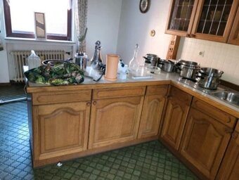 Rustikální dubová linka do U se spotřebiči,6236 - 2