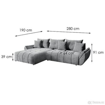 Rozkládací sedačka Boom (černá/šeda) - 2