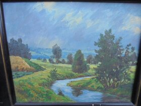 OBRAZ OLEJ NA KARTONU-JAROSLAV KASTNER-1949 - 2