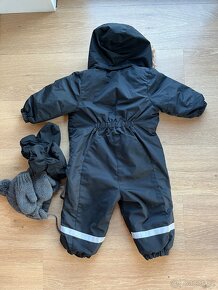 H&M zimní kombinéza vel. 80 s capáčky, čepice a rukavice - 2