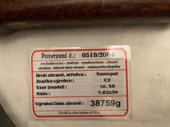 Znehodnocený samopal SA 58 - 2