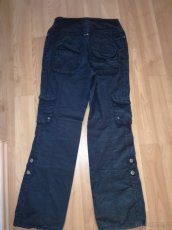 černé plátěné kalhoty - 2