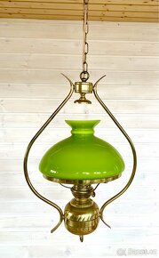 Stará mosazná lampa ve stylu petrolejky - 2