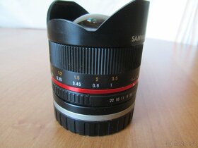 PRO CANON  M, NOVÝ Samyang  F2.8/8mm UMC fish eye II , - 2