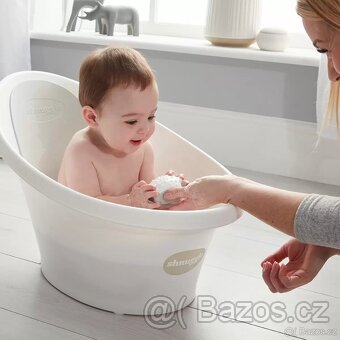 Vanička Shnuggle bílá/šedá opěrka - 2