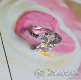 Nový dámský stříbrný prstýnek prsten 925 otevřený - 2