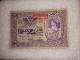 10.000 korun 1918, vzácnější vydání, téměř Unc-krásný stav, - 2