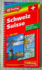 Švýcarsko - autoatlas Hallwag 1:250 000. - 2