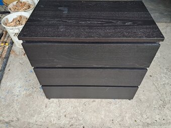 Ikea komoda Malm černá 3 zásuvky - 2