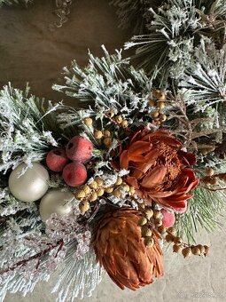 Vánoční věnec luxusní velký 55cm zasněžený - 2