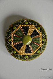 Mandala "Olivová" DotArt, akryl - 2