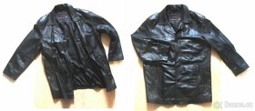 Velká / oversize černá kožená pánská bunda - 2