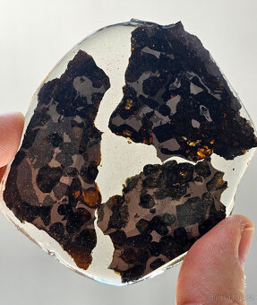 Meteorit Sericho - 3 plátky pallasitu - 2
