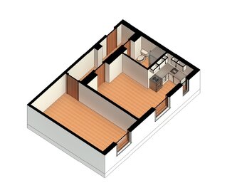 Pronájem městskéh bytu 2+kk (58,08 m²) – Louny, Husova 1071 - 2
