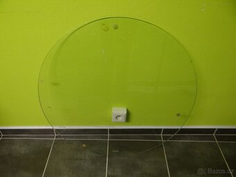 Kulatá stolní deska z čirého tvrzeného skla 75 cm - 2