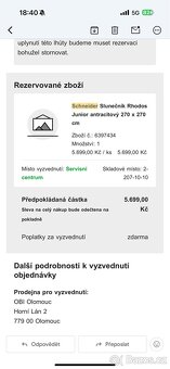 Schneider Slunečník Rhodos Junior antracitový 270 x 270 cm - 2