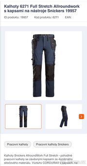 Full stretch kalhoty Snickers workwear - 2