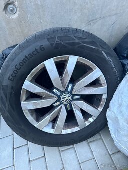 Prodám 4ks original disky VW R16 s pneu Continental 215/50 V - 2