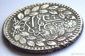 Čínský Turkestán/Sinkiang, stříbrný 5 miskál 1904, vzácný - 2