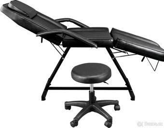 Kosmetické, tetovací masážní lehátko polohovací se stoličkou - 2