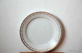 Vintage bílý zlacený servírovací talíř Vera - 2