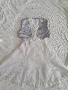 Bílé šaty – princeznovské/svatební/pro družičku + 2 bolerka - 2