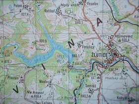 Vojenská tajná mapa Podbořany vojenský újezd Doupov - 2