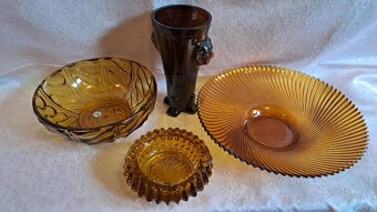 RETRO JANTAROVÉ SKLO UNION ŘÍMSKÁ ČÍŠE - 2