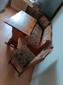 Rohová jídelní lavice s úložným prostorem a židlí - 2