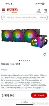 Vodní chlazení Cougar Helor 360 RGB - ZÁRUKA, nové - 2