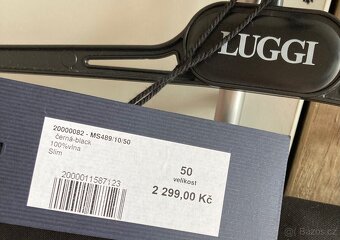 Pánské společenské kalhoty, černé, LUGGI - 2