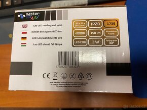 Flexibilní nástěnná LED lampa na čtení LEO 3W, 4000K, černá - 2