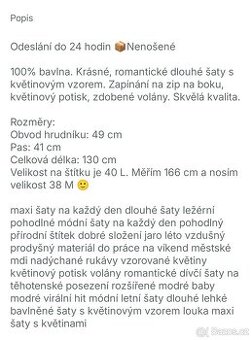 Světle modré dlouhé romantické maxi šaty s květinami volánky - 2
