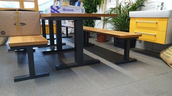 nerezový industriální stůl lavice a komín - 2