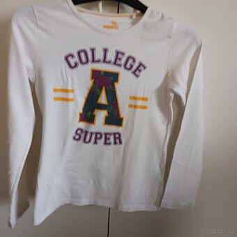 5x bavlněné triko s dl.rukávem 134-140 - 2