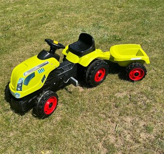 Šlapací traktor Smoby, zelený s vozíkem - 2