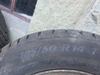 Plechové disky R14 5x100 + nové zimní pneu 185/60 R14 82T - 2