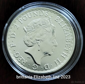 Stříbrná investiční mince Britannie Alžběta II, 1 OZ 2023 - 2