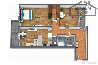 Novostavba bytu 3+kk (92 m2) s balkónem a zimní zahradou (s - 2