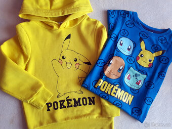 Pokemon Pikachu mikina, mikinka žlutá a tričko, vel.110/116 - 2